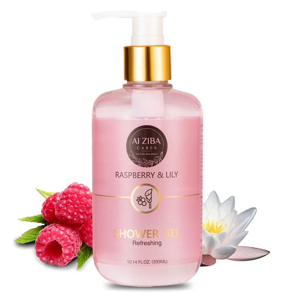 Alziba Cares Raspberry and Lily Shower Gel 300ml