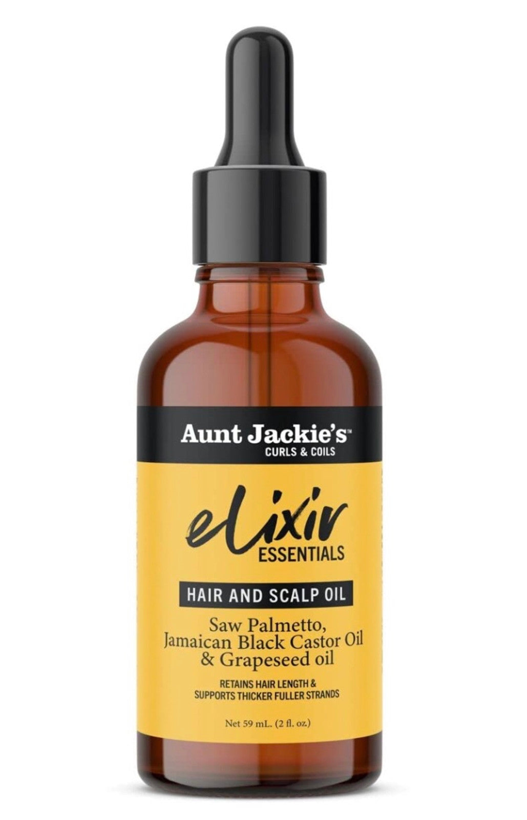 Aunt Jackie's Elixir Hair & Scalp Oil - Jamaican Black Castor Oil & Grapeseed Oil 2oz