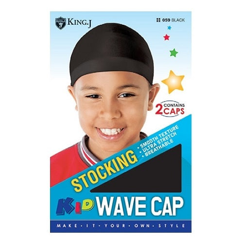King J - Kid Stocking Wave Cap Black