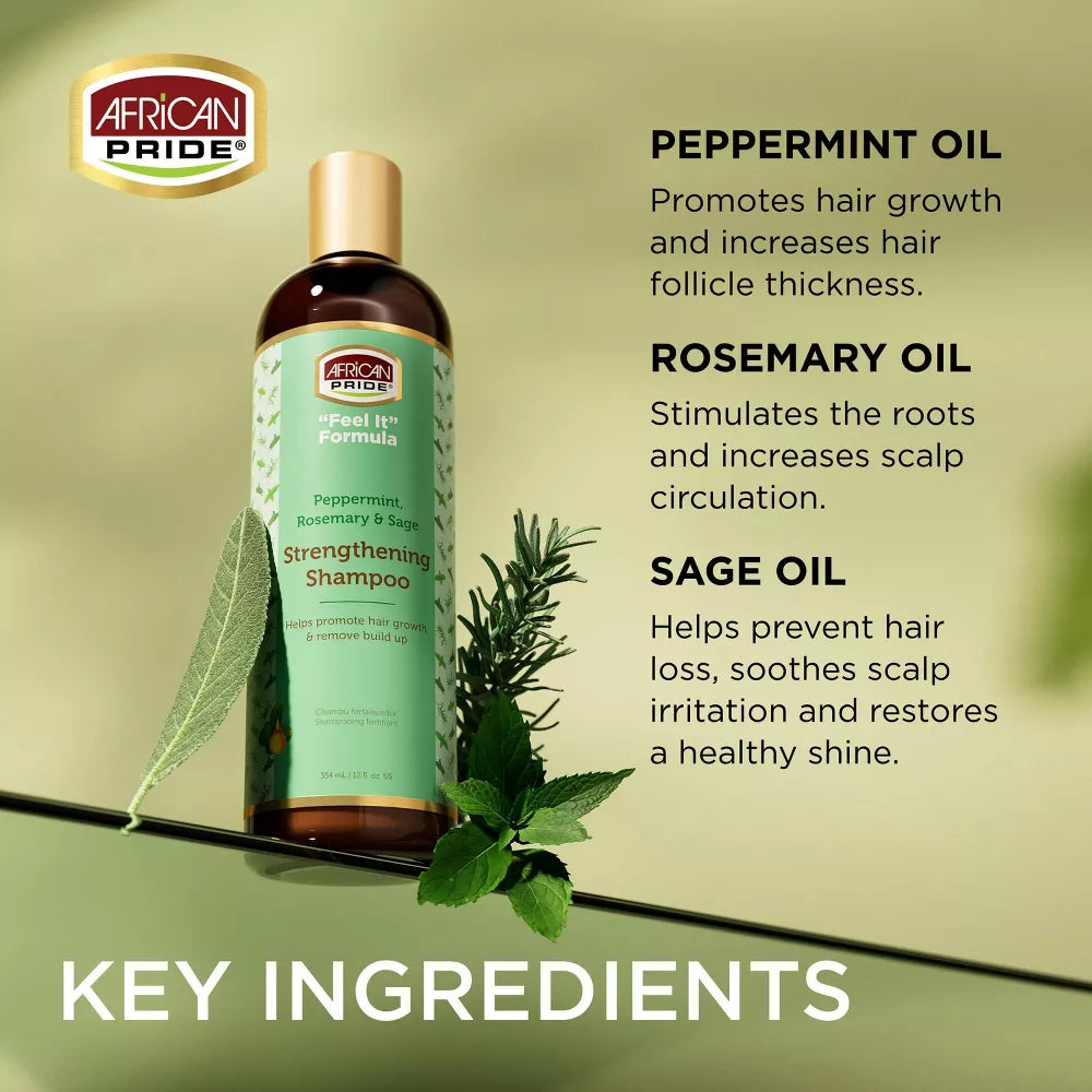 African Pride Feel It Formula Strengthening Shampoo - 12OZ