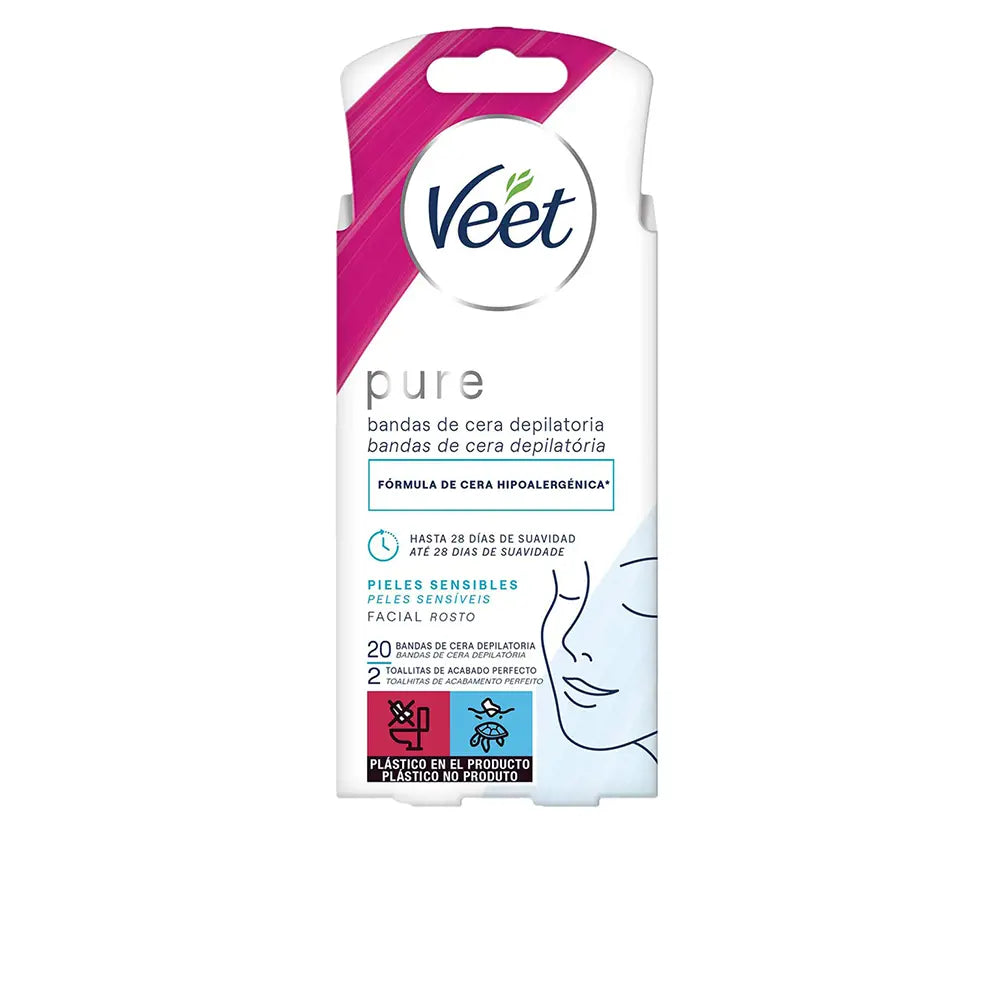Veet Pure Facial Depilatory Wax Strips For Sensitive Skin