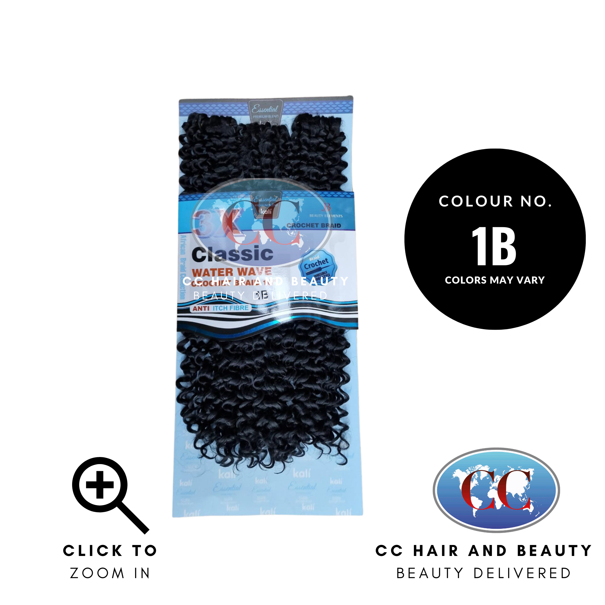 Kali Classic 3x Water Wave Crochet Braid 16"-Colour 1B