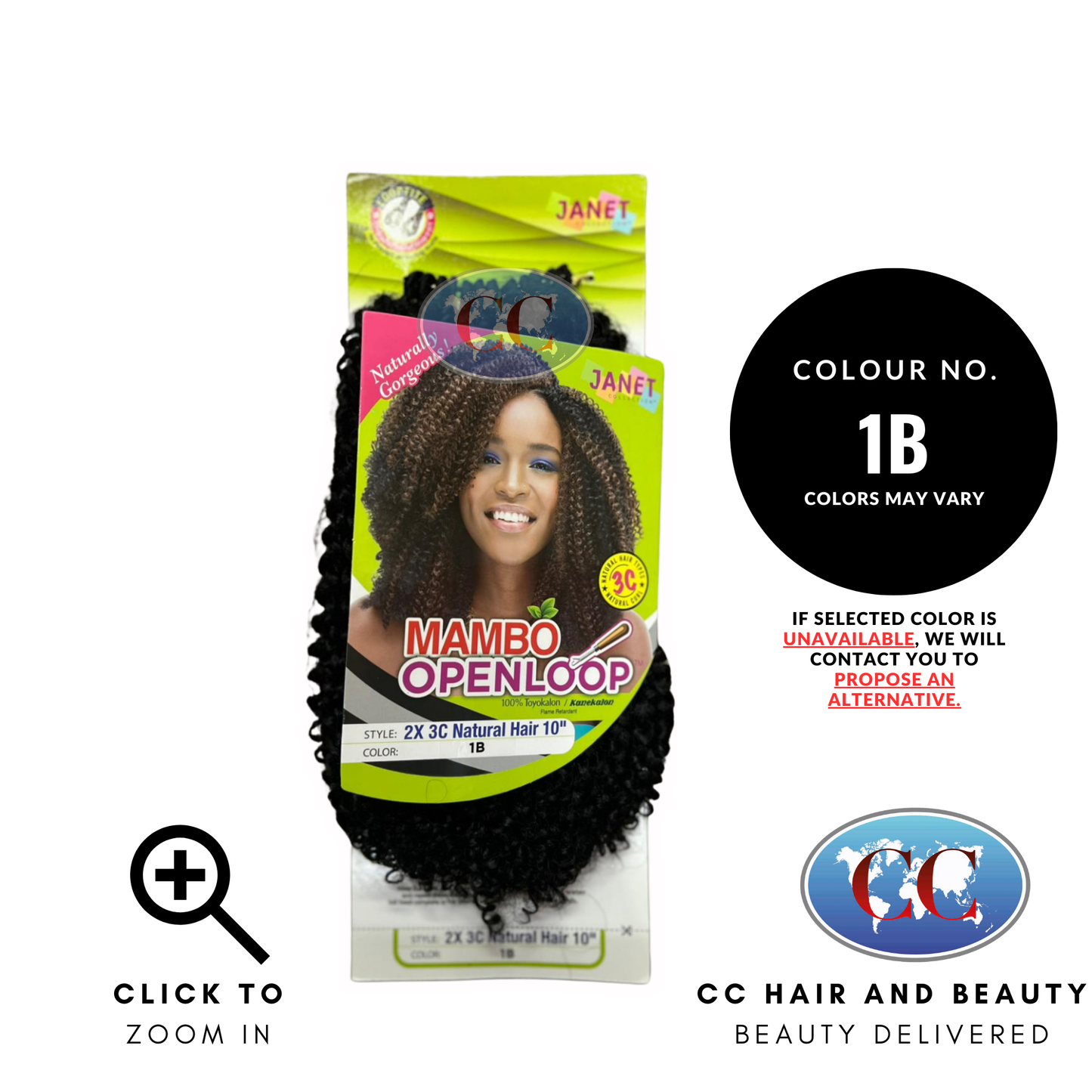 Janet Collection Mambo Openloop 2X 3C Natural Hair 10" - available online | CC Hair & Beauty UK
