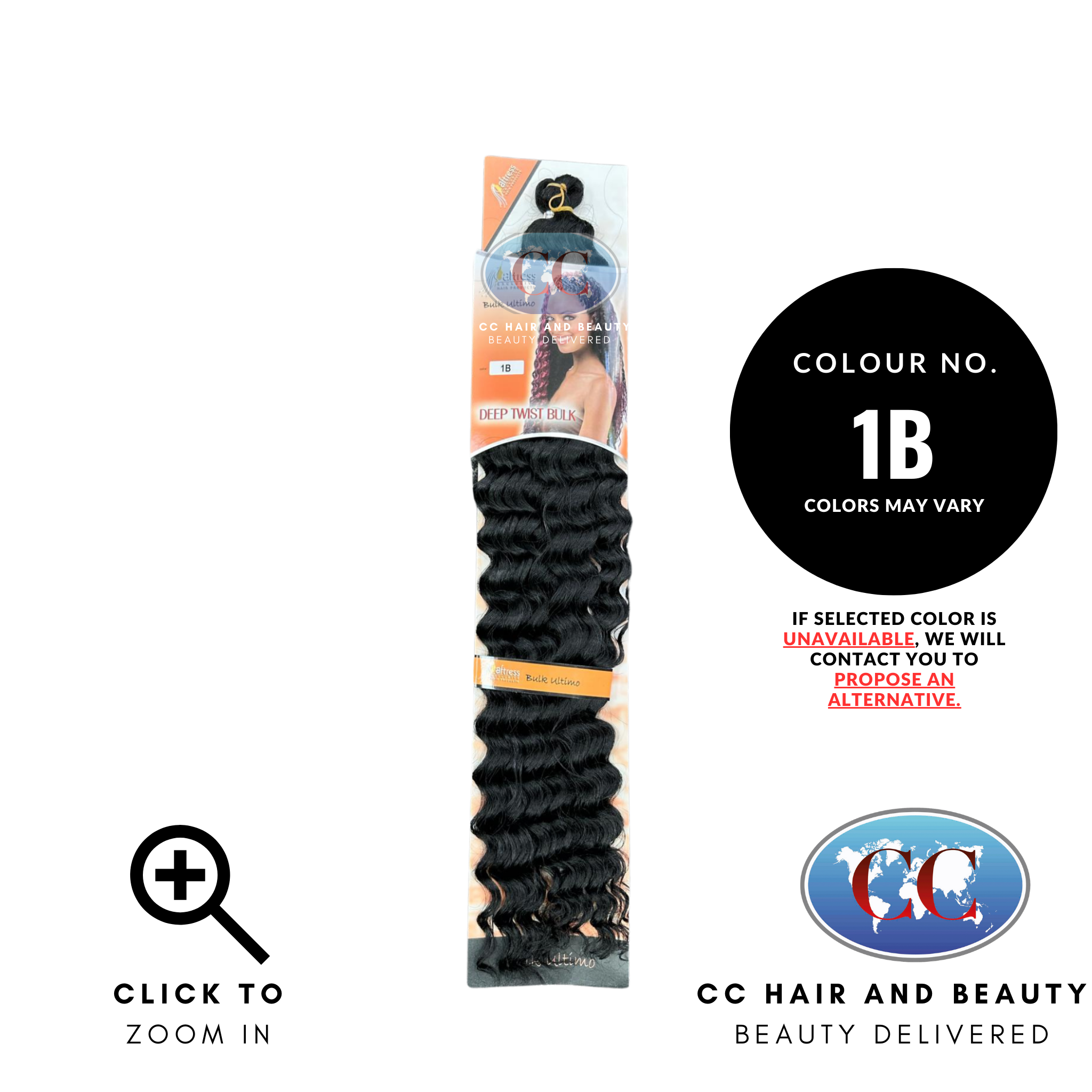 Aftress Deep Twist Bulk Synthetic Hair Braiding- colour 1B