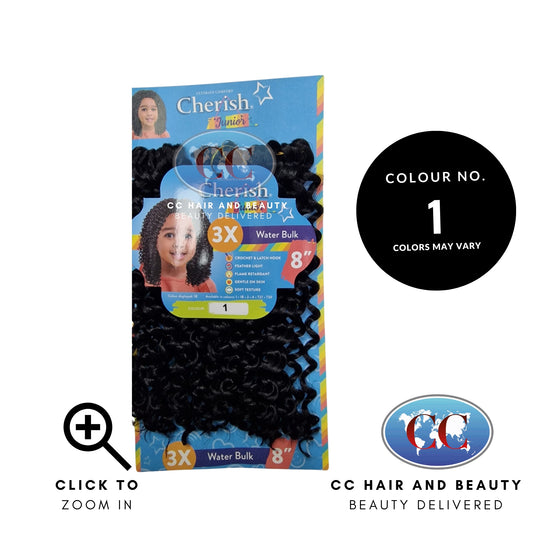 Cherish Synthetic Junior Kids Crochet Braid Hair - Water Bulk 8''-Colour 1