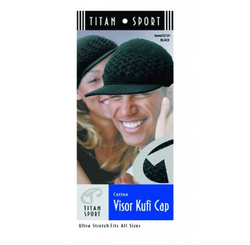 Titan Sports Cotton Visor Kufi Cap Black #22101