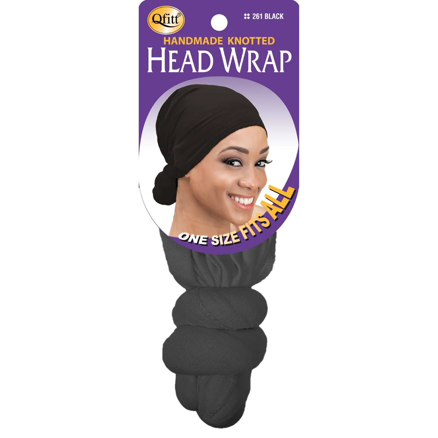 Qfitt Handmade Knotted Head Wrap - 261 Black
