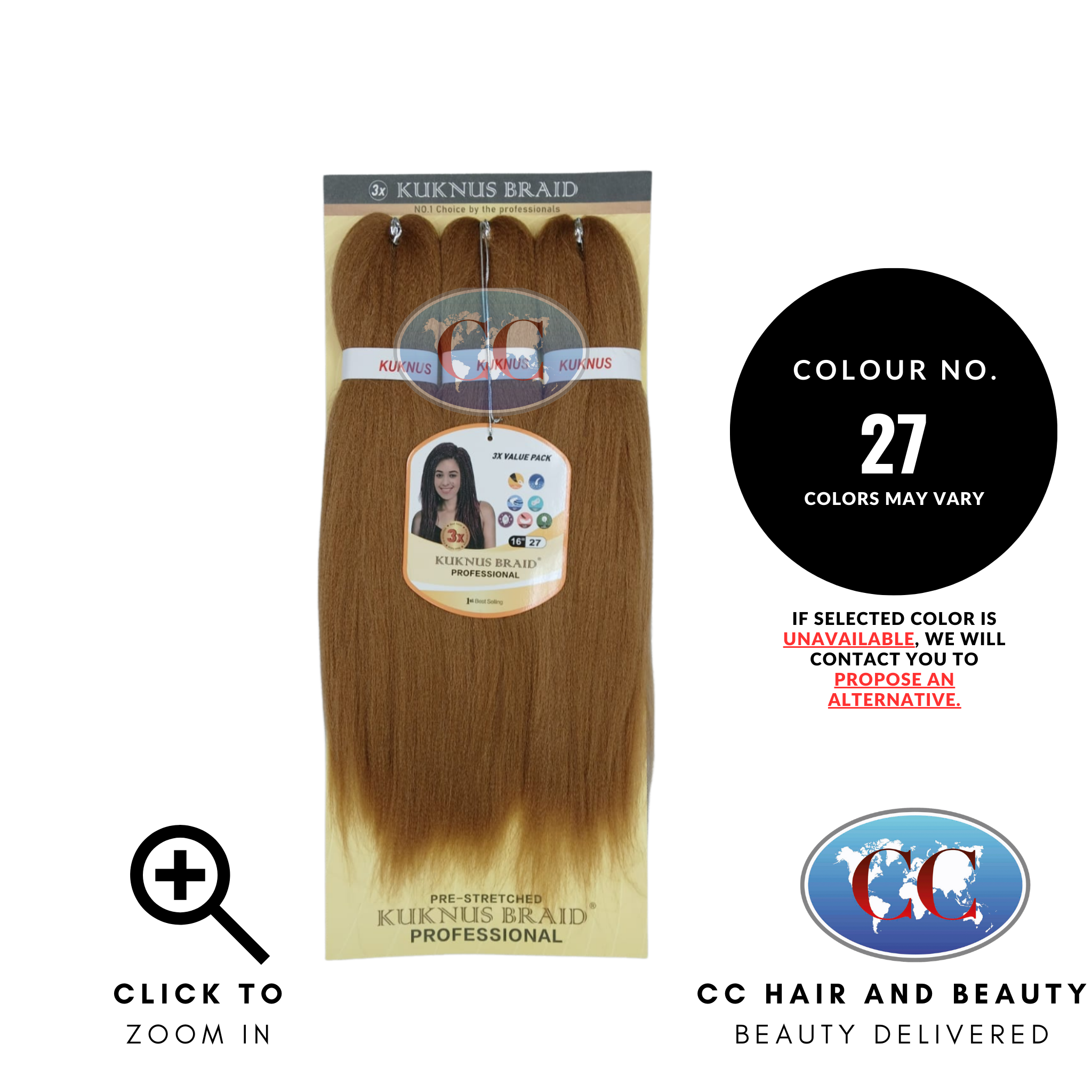 Kuknus Collection 16" X 3pcs Pack Pre Stretch Braids