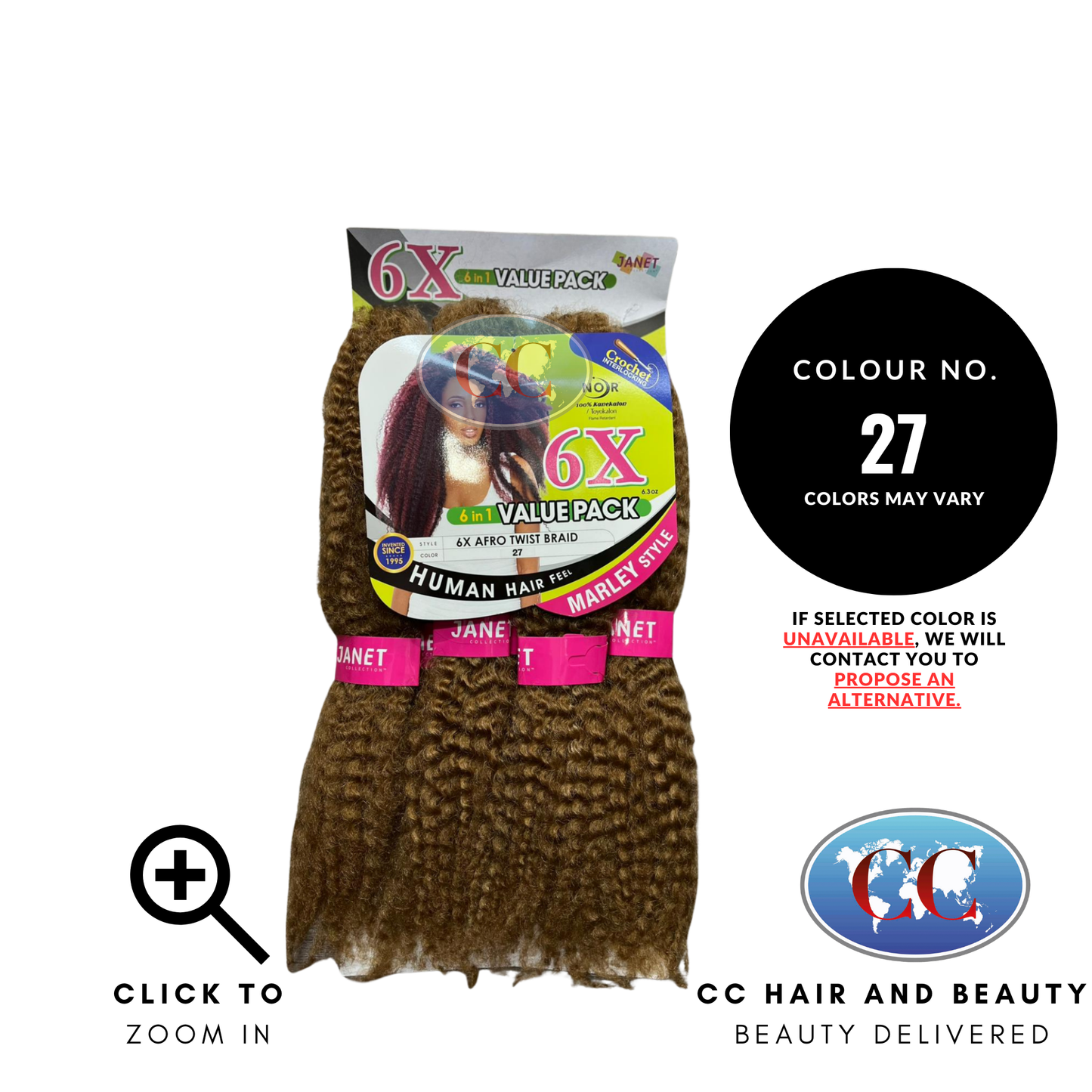 Janet Noir 6X Afro Twist Braid 6 In 1 Value Pack | CC Hair & Beauty UK
