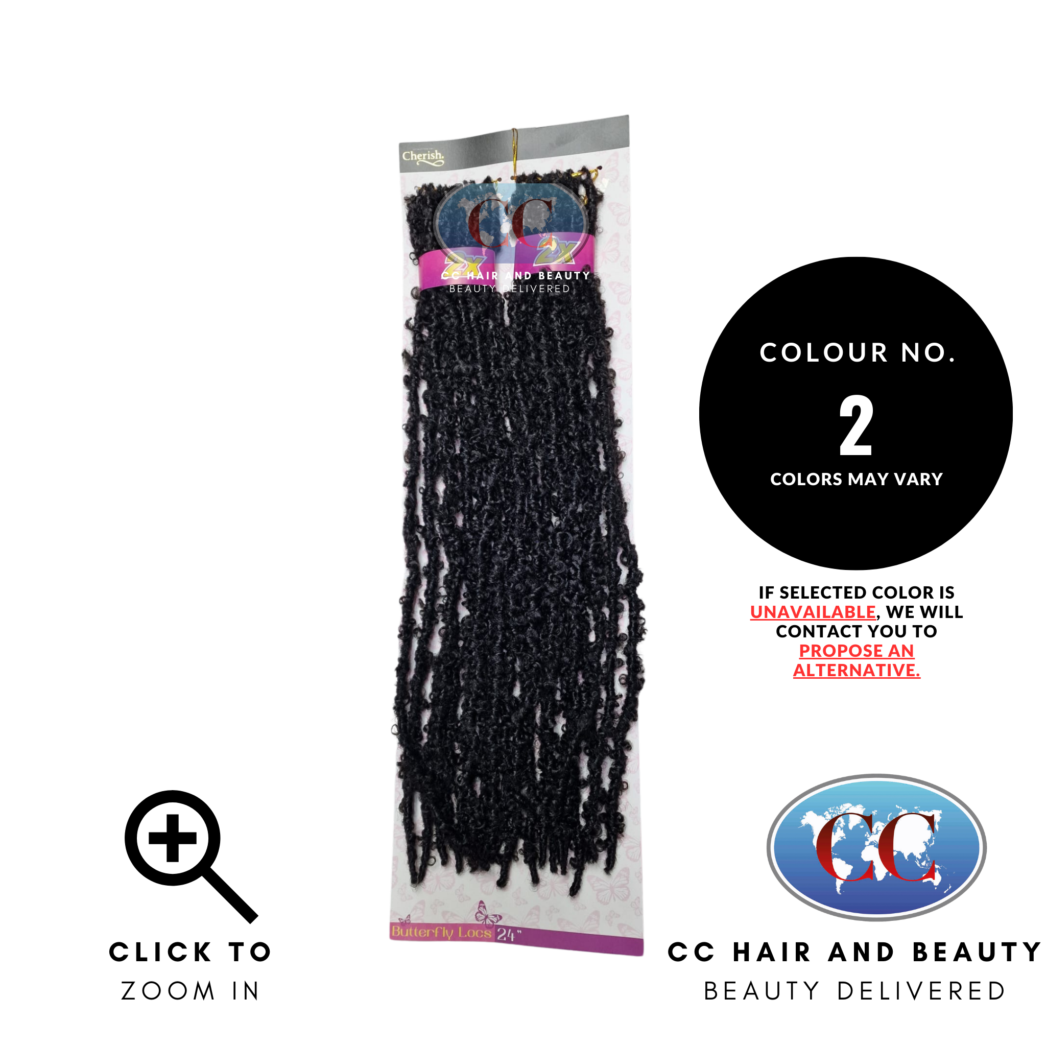 Cherish - Pre-Loop Crochet Braid 2X Value Pack Hair Extensions - Butterfly Locs 24''-colour 2