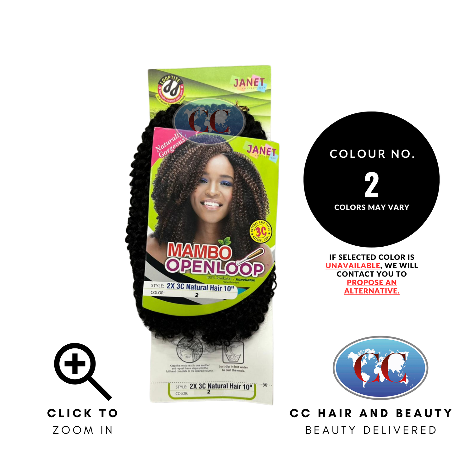 Janet Collection Mambo Openloop 2X 3C Natural Hair 10"