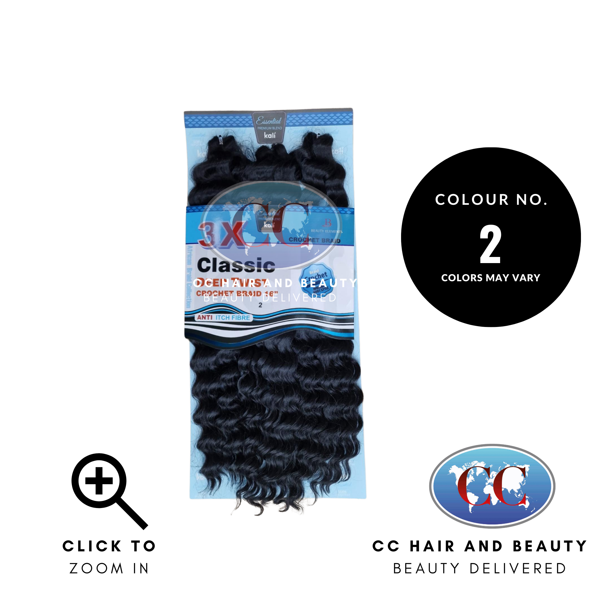 Kali Essential – 3x Deep Twist Pre-Loop Crochet Braid 16"-Colour 2