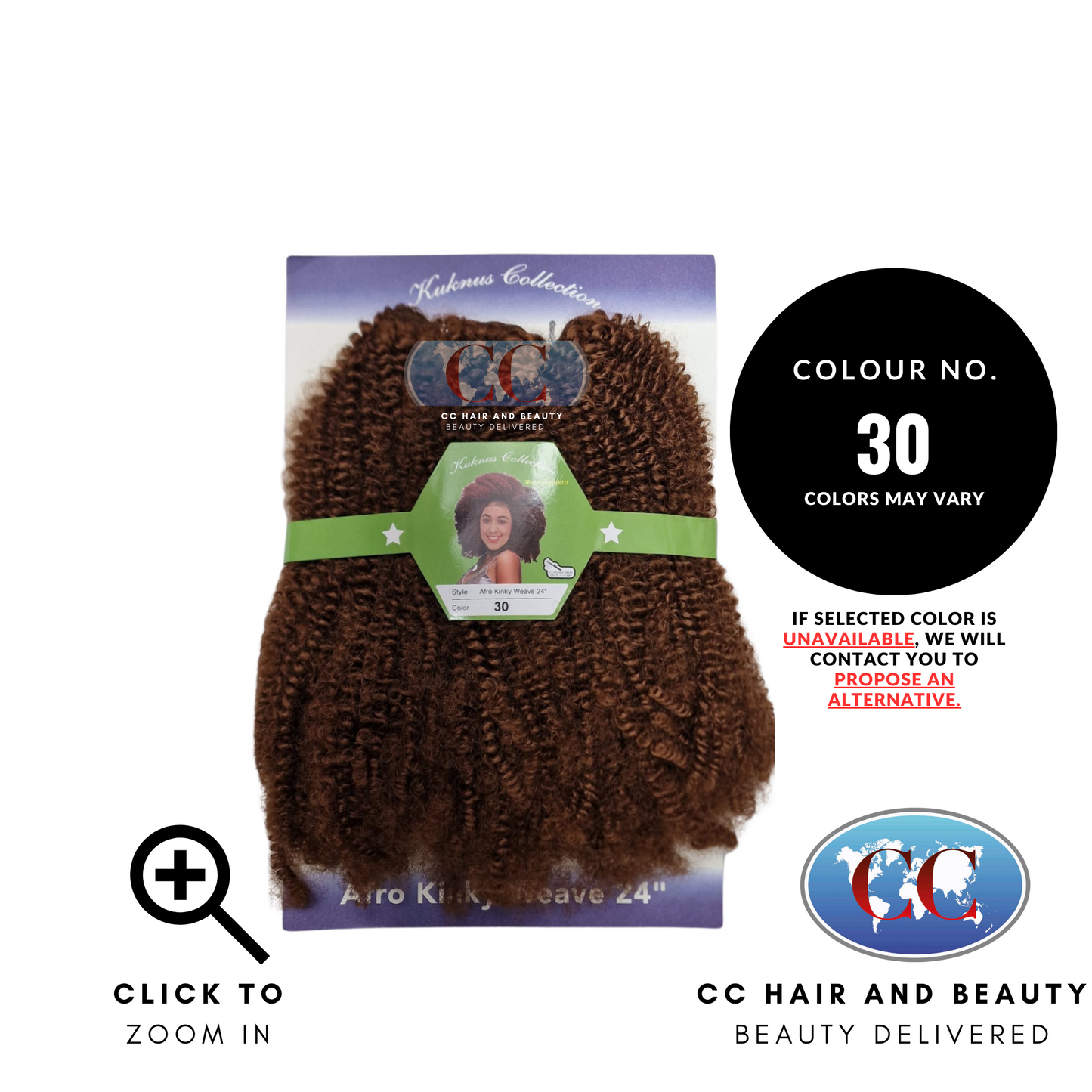 Kuknus Collection - Anti itch Fiber - Afro Kinky Weave Hair Extensions 24"