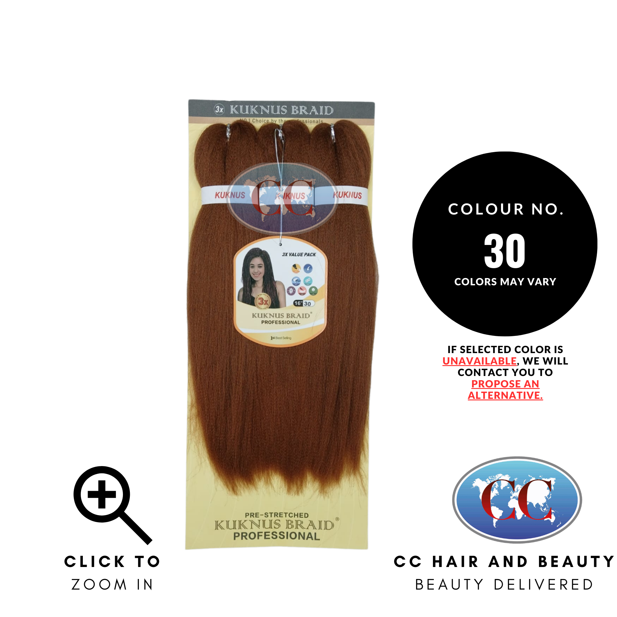 Kuknus Collection 16" X 3pcs Pack Pre Stretch Braids