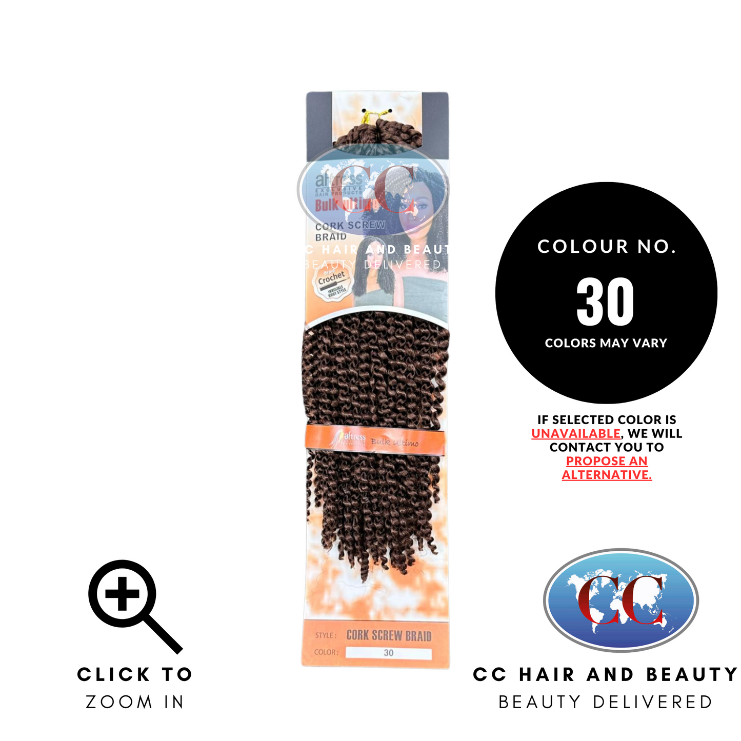 Aftress Bulk Ultimo Cork Screw Braid- colour 30