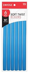 DONNA 10" Soft Twist Foam Hair Roller Heatless Curler 9/16"(D) Blue 6PCS