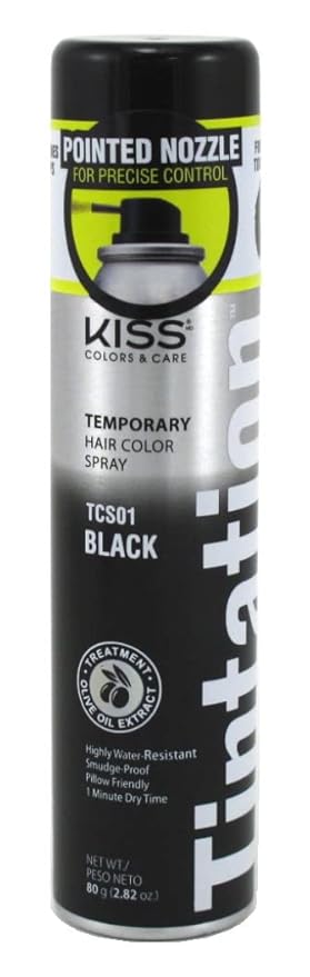 Red By Kiss Tintation Temporary Color Spray Black 2.82 oz