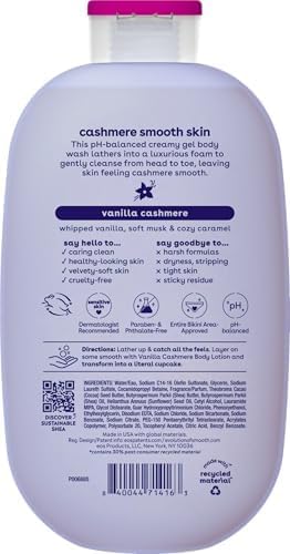eos Shea Better Cashmere Vanilla, Moisturizing and Nourishing Body Wash 16Oz