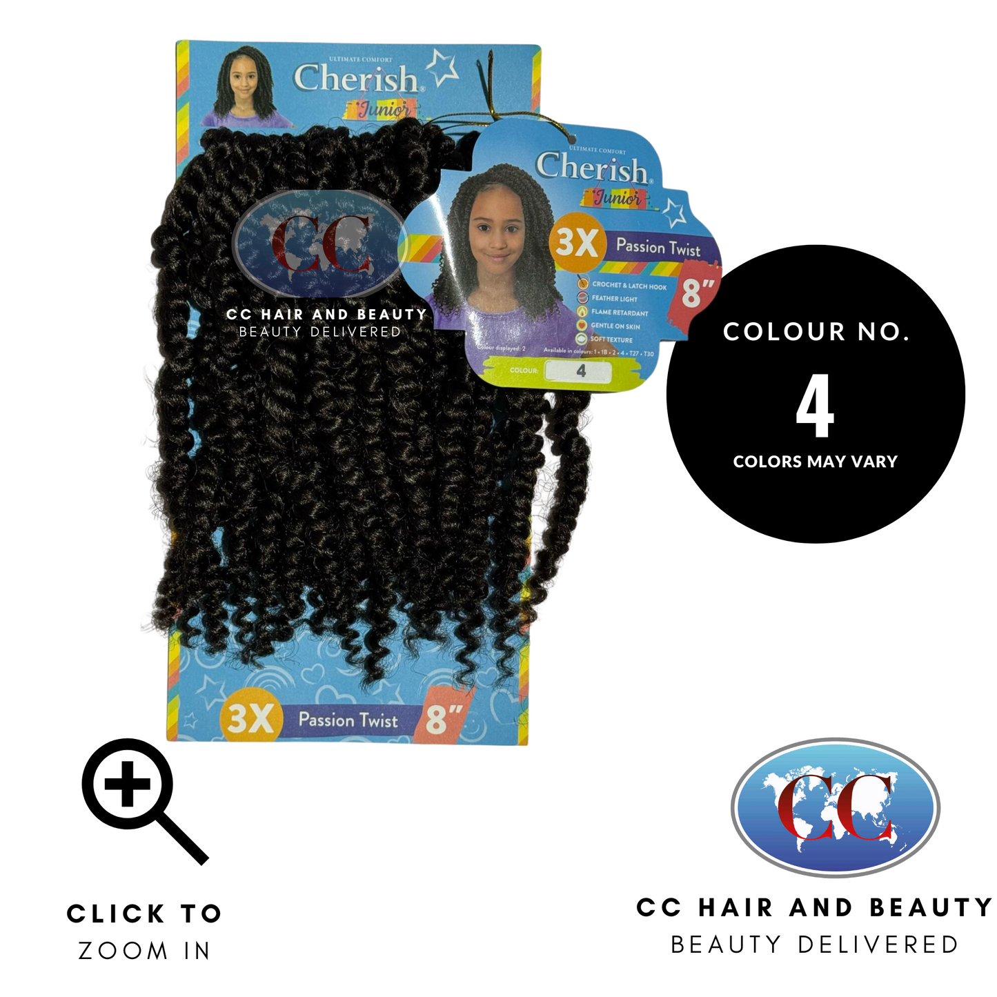 Cherish Synthetic Junior Kids Crochet Braid Hair - Passion Twist 8''