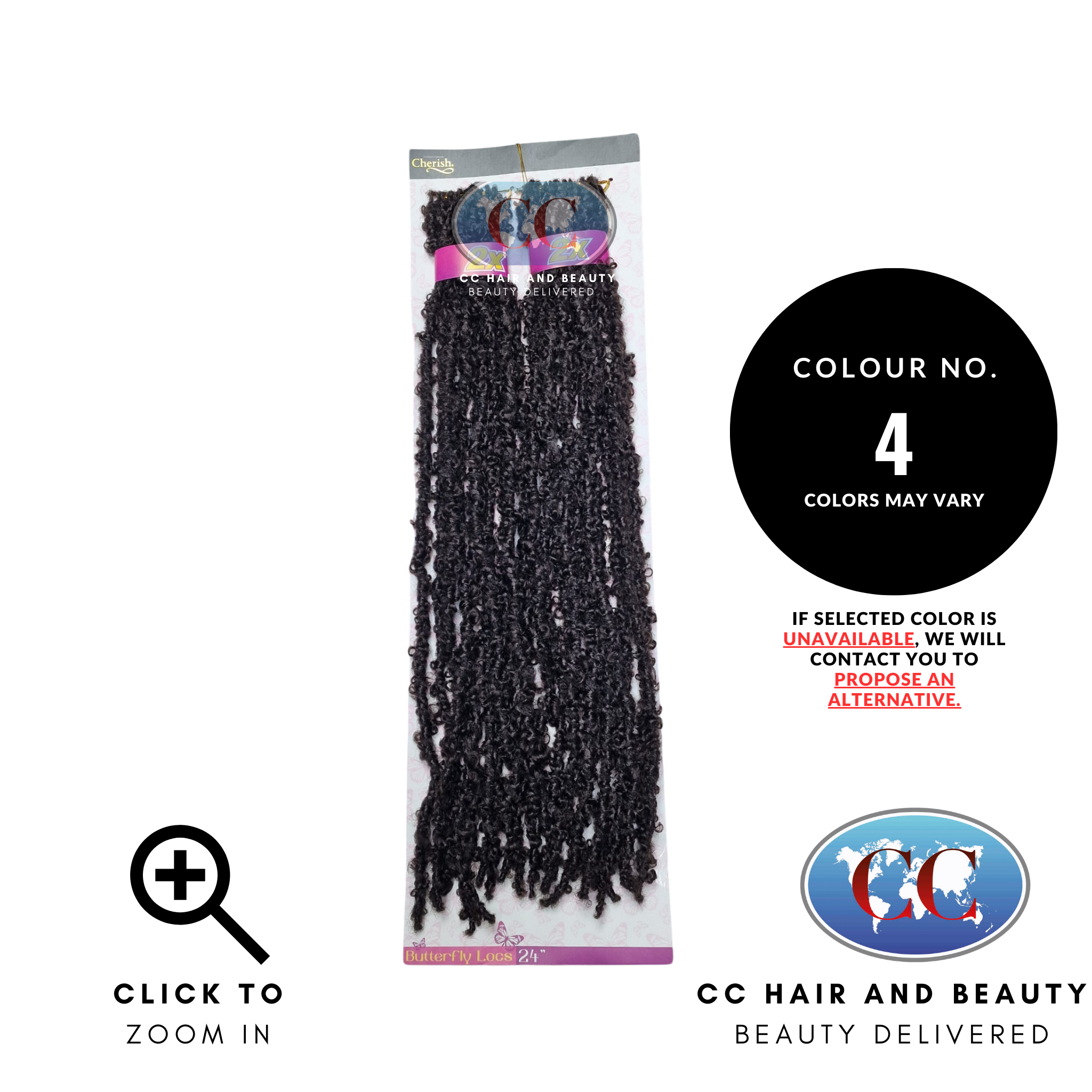 Cherish - Pre-Loop Crochet Braid 2X Value Pack Hair Extensions - Butterfly Locs 24''-colour 4