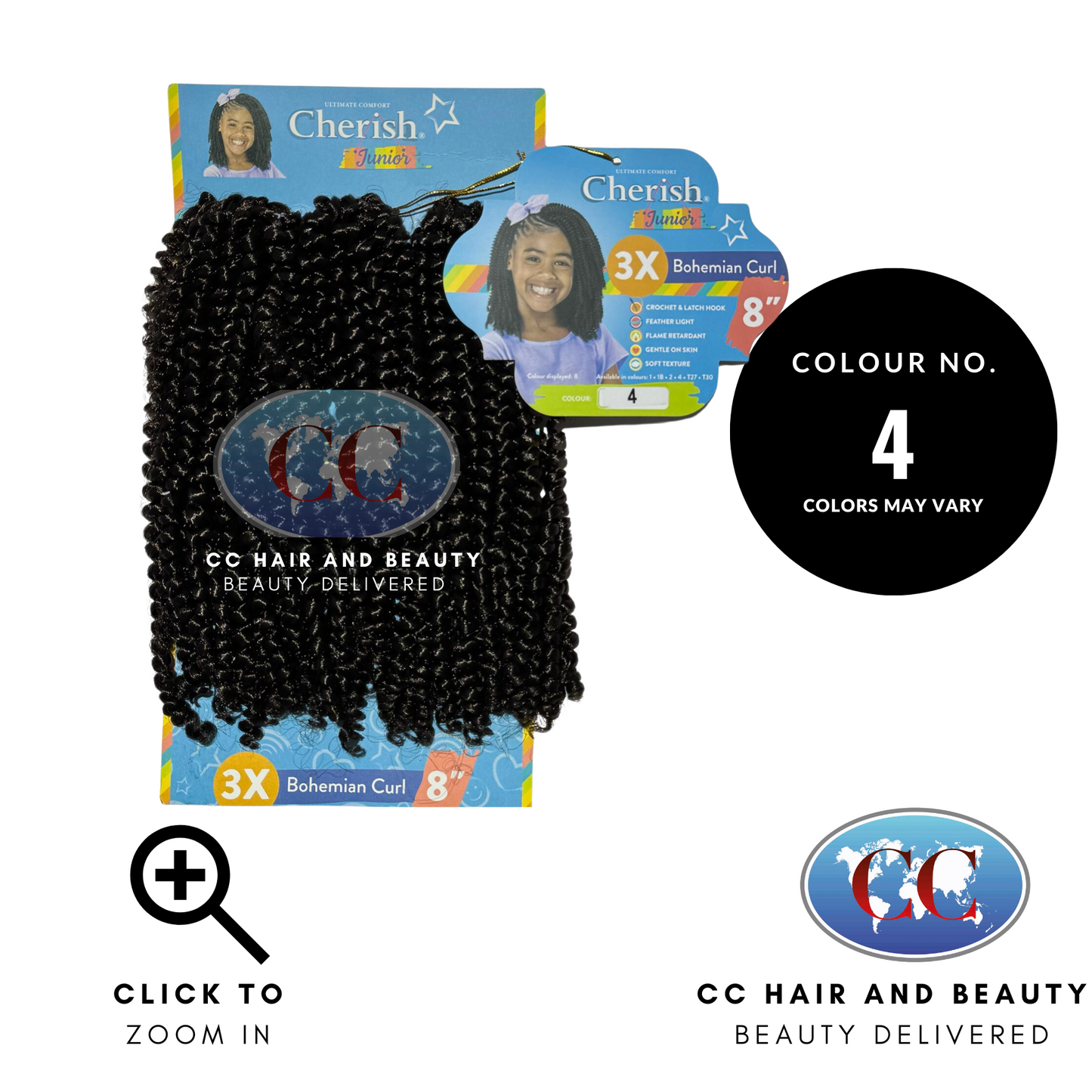 Cherish Synthetic Junior Kids Crochet Braid Hair Extension - Bohemian 8''