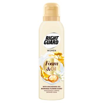 RIGHT GUARD SHOWER FOAM & OIL WITH MACADAMIA OIL AND MORINGA