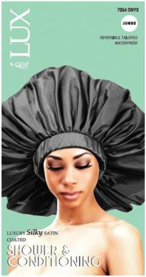 LUX by Qfitt Luxury Silky Satin Coated Shower & Conditioning 7054 ONYX