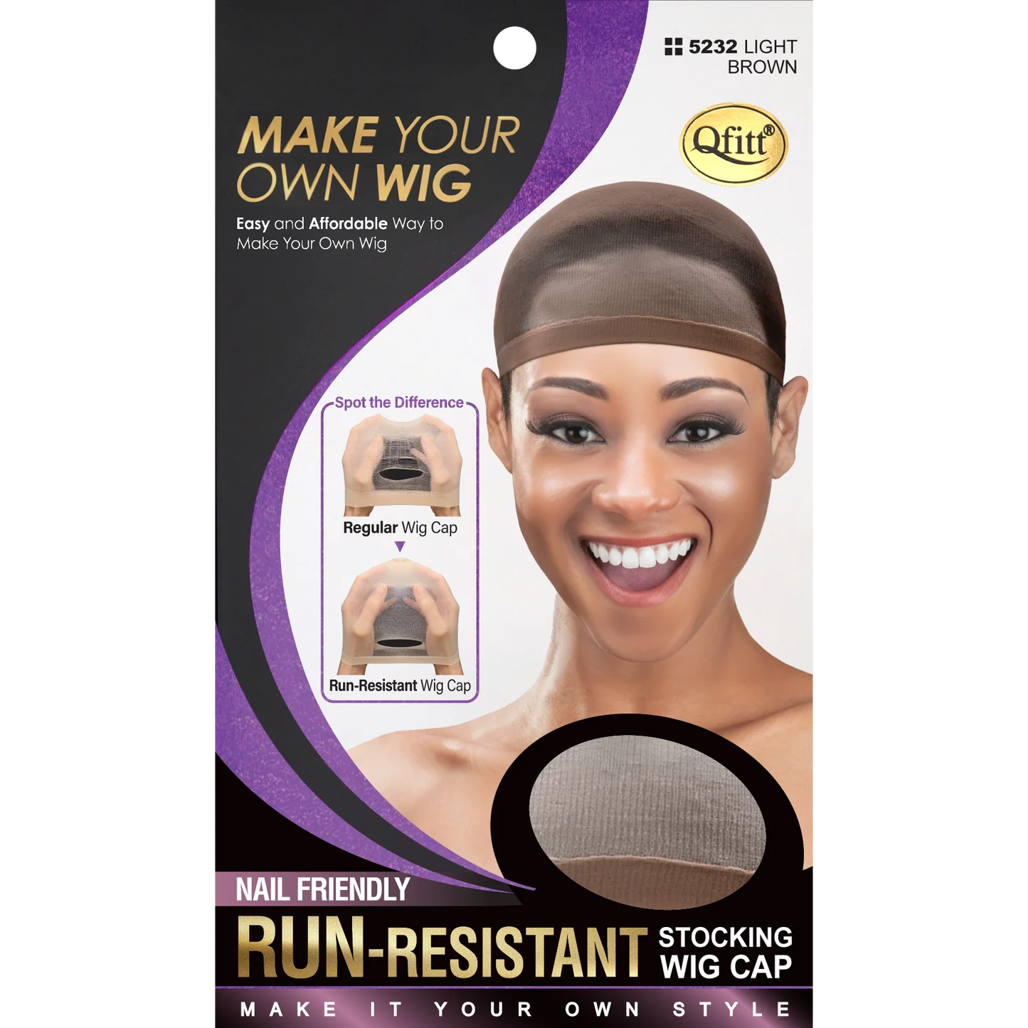Qfitt: Run-Resistant Stocking Wig Cap