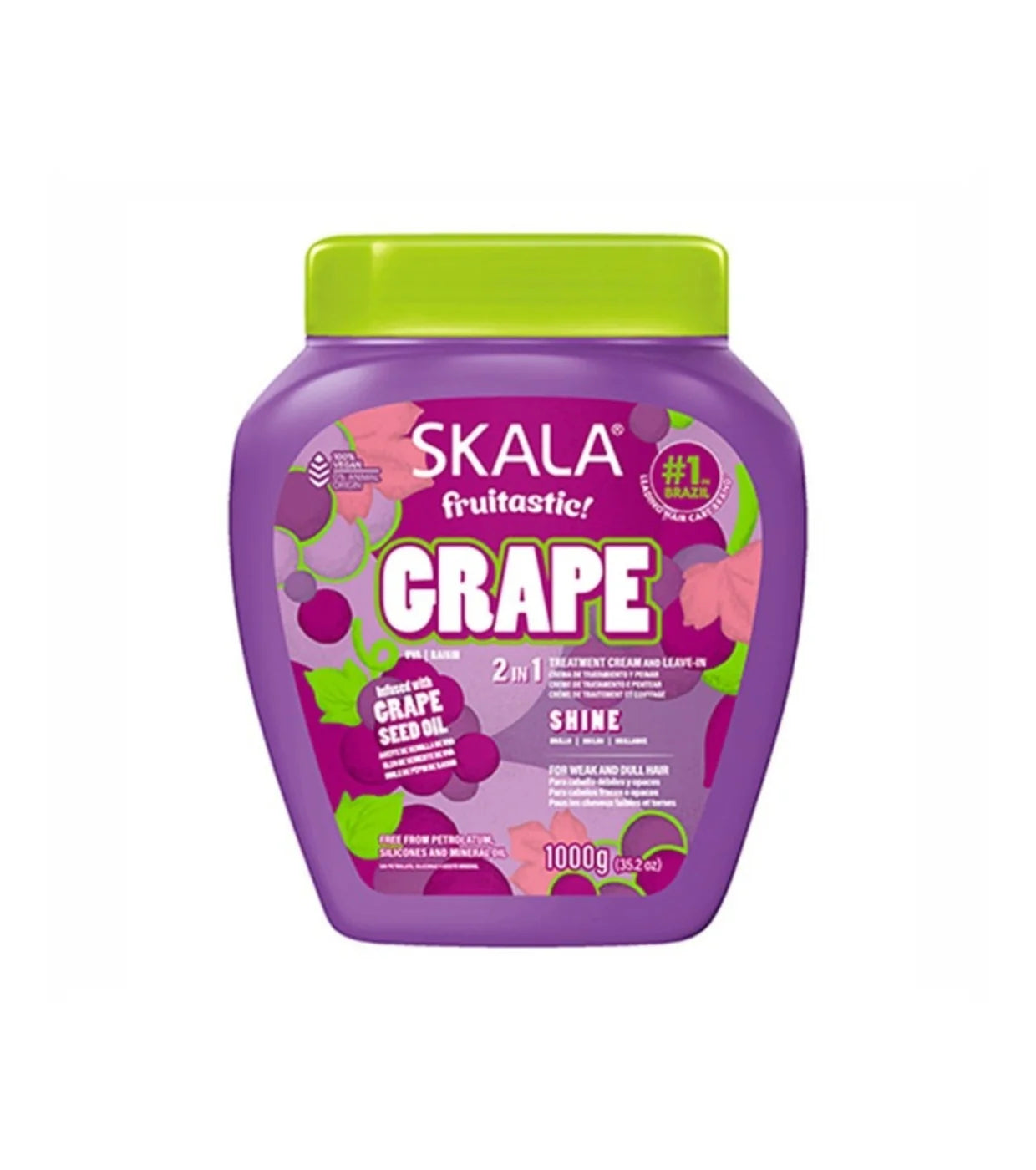 Skala Fruitastic Grape 2 In 1 Hair Treatment + leave In Cream 35.2 Oz