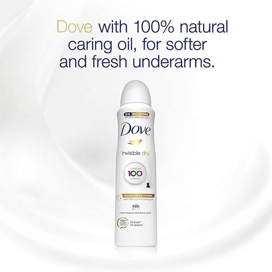 Dove Spray Invisible Dry Anti-White Marks Anti-Per Spirant Deodorant, 150 ml