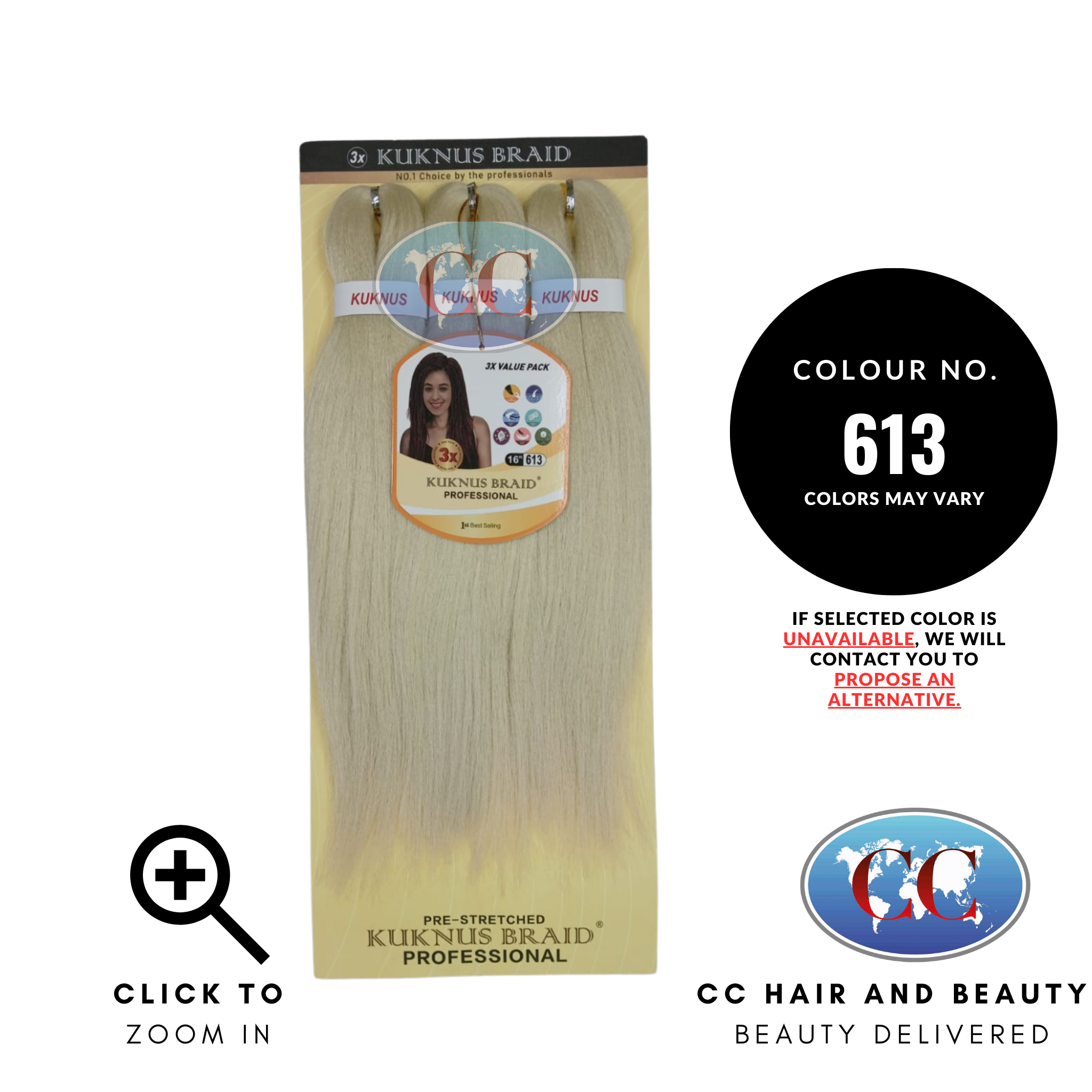 Kuknus Collection 16" X 3pcs Pack Pre Stretch Braids