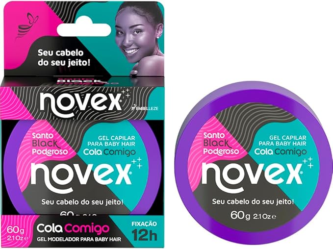 Gel Modelador Cola Comigo Novex Santo Black Poderoso 2.1oz