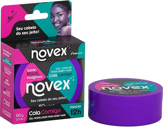 Gel Modelador Cola Comigo Novex Santo Black Poderoso 2.1oz