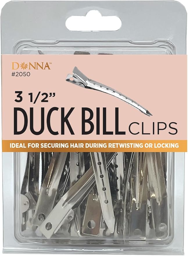 DONNA Hair Duck Bill Clips 3"1/2 36pcs Rustproof Metal Curl Clips