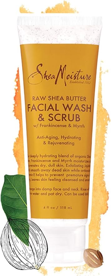 Shea Moisture Raw Shea Butter Facial Wash and Scrub, 4 oz