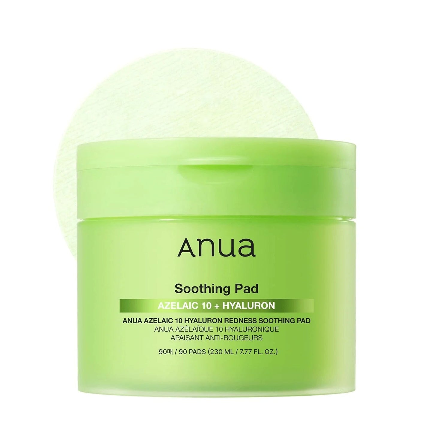 Anua Azelaic Acid 10 Hyaluron Redness Soothing Pad 230ml jar of 90 pads