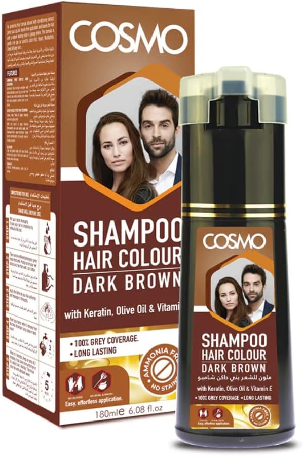 Cosmo Keratin Hair Colour Shampoo With Olive Oil & Vitamin E 180ml
