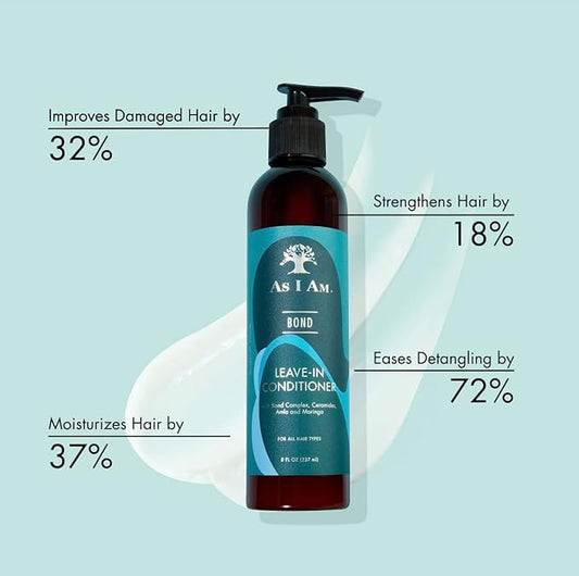 As I Am Bond Leave-In Conditioner With Moringa, Amla, & Ceramides 8oz