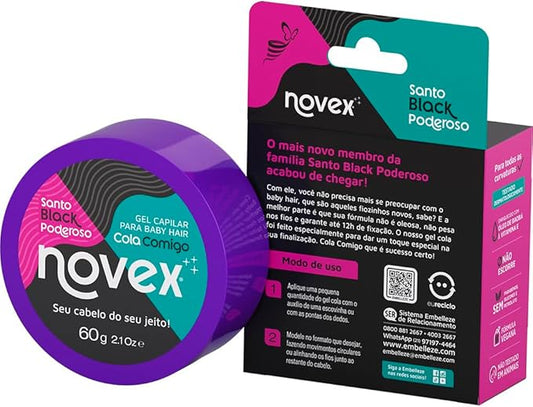 Gel Modelador Cola Comigo Novex Santo Black Poderoso 2.1oz
