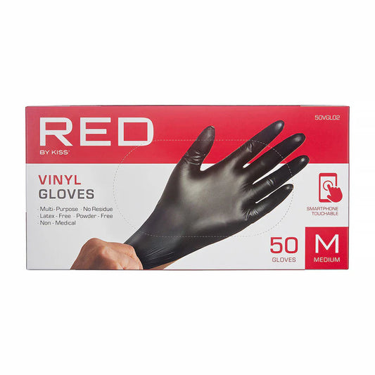 RED By KISS 50VGL02 Vinyl Gloves 50pcs Medium