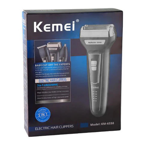Kemei Multi-functional Waterproof 3 In 1 Electric Shaver