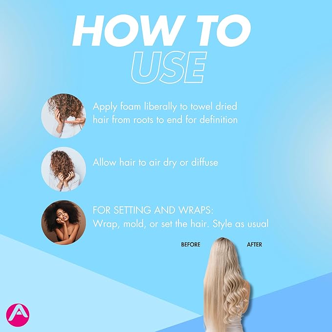 Allored Professional Curl Hair Mousse - Styling Foam with Coconut Oil & Shea Butter 200ml