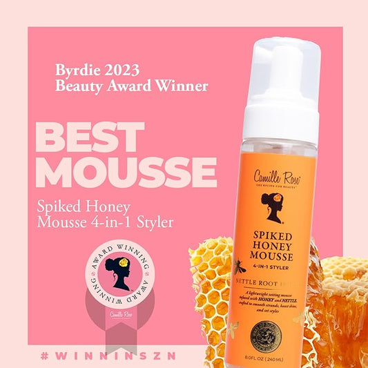 Camille Rose Spiked Honey Mousse, 4-in-1 Hair Styler 8oz