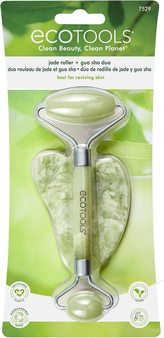 EcoTools Jade Facial Roller and Gua Sha Stone Duo 1 Pack