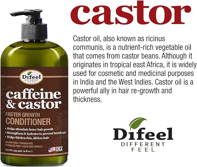 Difeel Caffeine & Castor Faster Growth Conditioner 355 ml