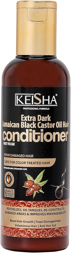 Keisha Extra Dark Jamaican Black Castor Oil Conditioner Sulphate Free Boosts Volume 200ml