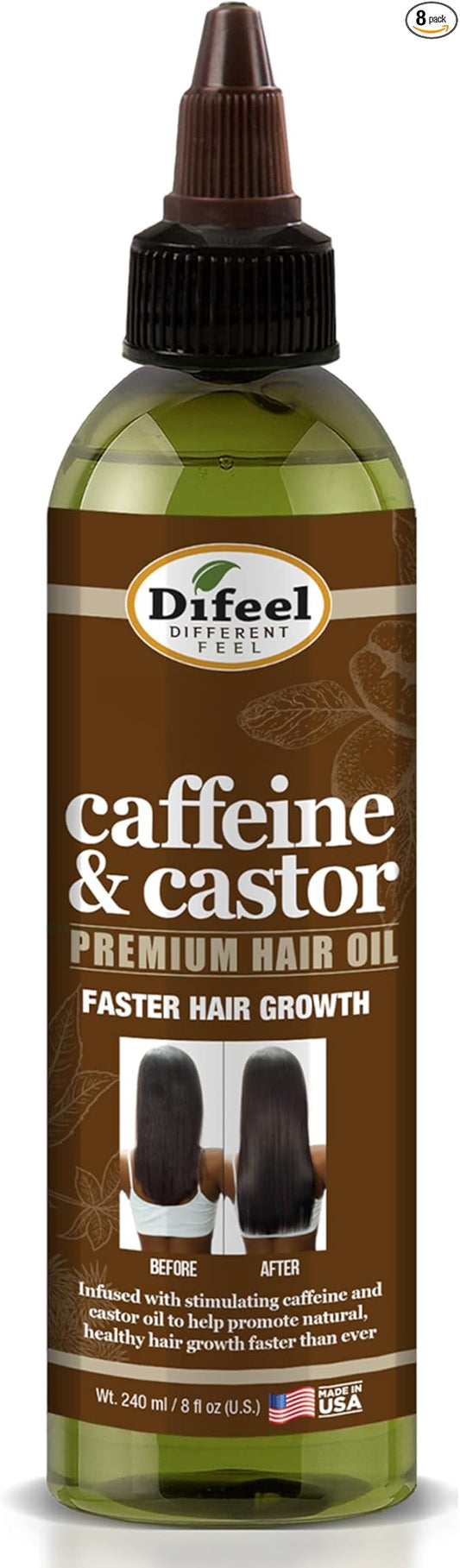 Difeel Caffeine & Castor Fastest Hair Growth Hair Oil 8 oz.