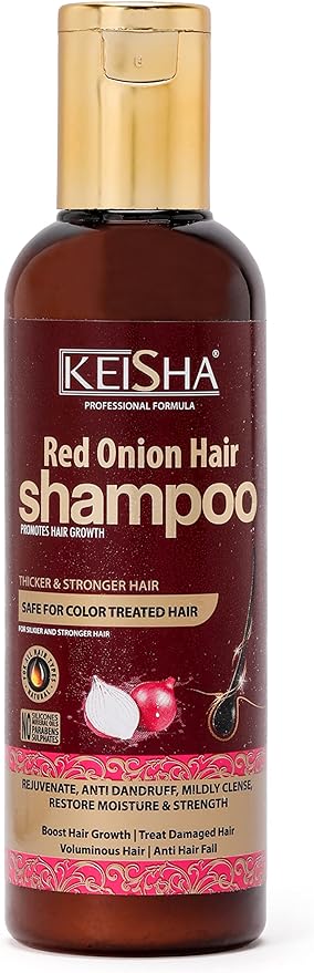 Keisha Red Onion Hair Shampoo For Thicker And Stronger Hair Sulphate Free 200ml