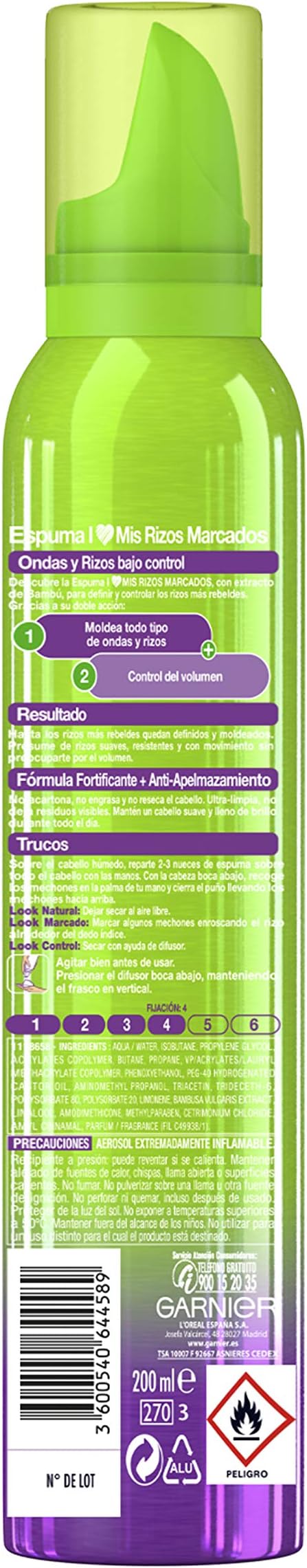 GARNIER Fructis Espuma Rizos Marcados For Daily Use 200ml