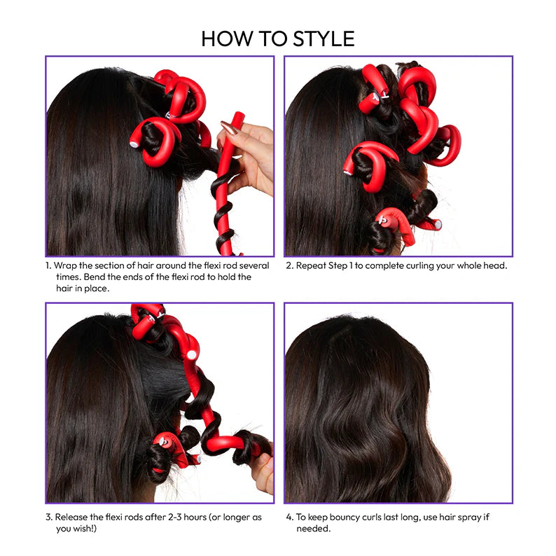 Red By Kiss Flexi Rods 6Pcs 9/16' 10"Length
